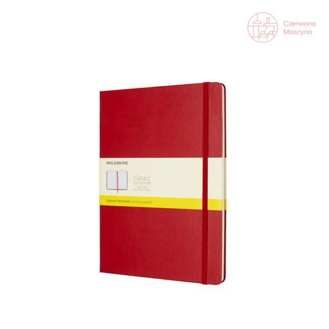 Notes Moleskine Classic XL w kratkę, twarda oprawa, 192 strony, czerwony