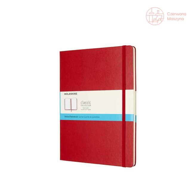 Notes Moleskine Classic XL w kropki, twarda oprawa, 192 strony, czerwony