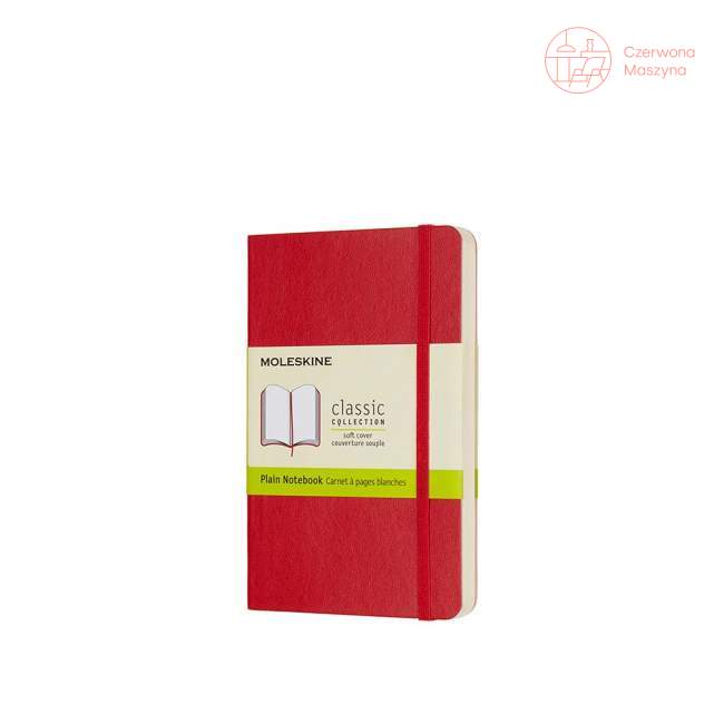 Notes Moleskine Classic P gładki, miękka oprawa, 192 strony, czerwony