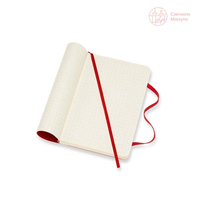 Notes Moleskine Classic P w kropki, miękka oprawa, 192 strony, czerwony
