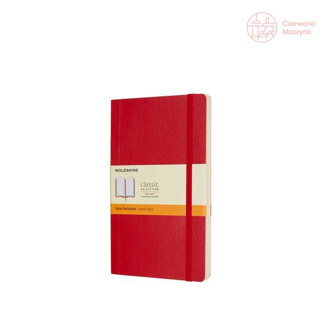 Notes Moleskine Classic L w linie, miękka oprawa, 192 strony, czerwony