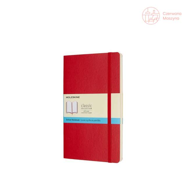 Notes Moleskine Classic L w kropki, miękka oprawa, 192 strony, czerwony