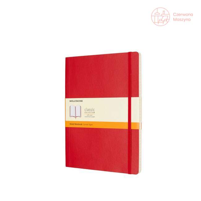 Notes Moleskine Classic XL w linie, miękka oprawa, 192 strony, czerwony