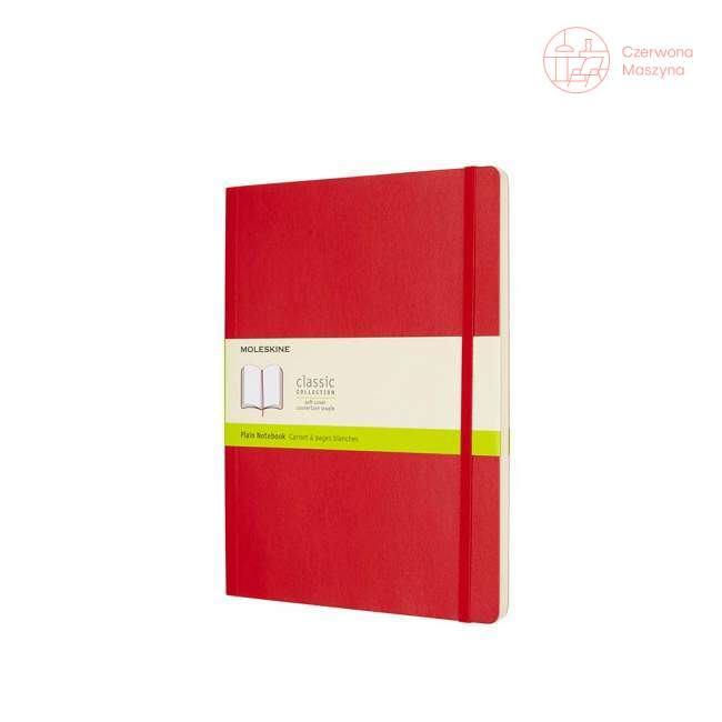 Notes Moleskine Classic XL gładki, miękka oprawa, 192 strony, czerwony