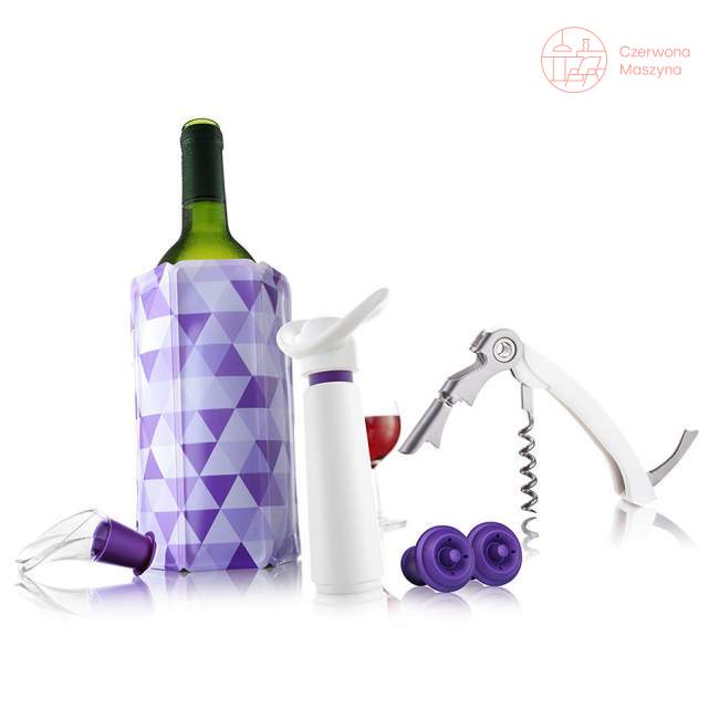 Zestaw do wina Vacu Vin Essentials, biało - purpurowy