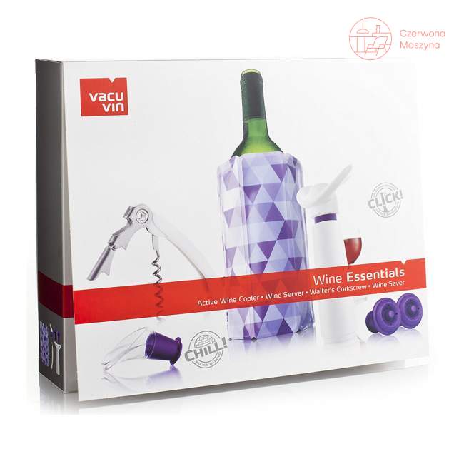 Zestaw do wina Vacu Vin Essentials, biało - purpurowy