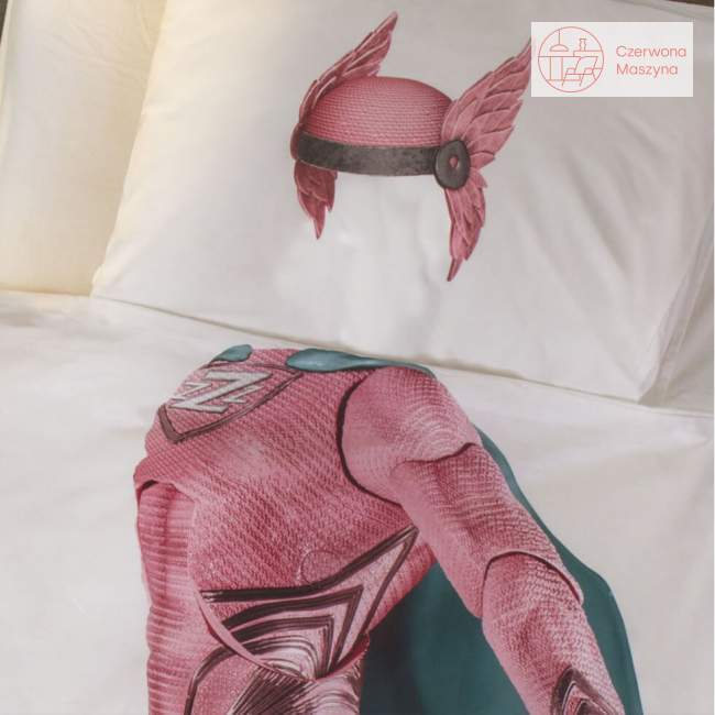 Pościel Snurk Superhero 200 x 200 cm, różowa