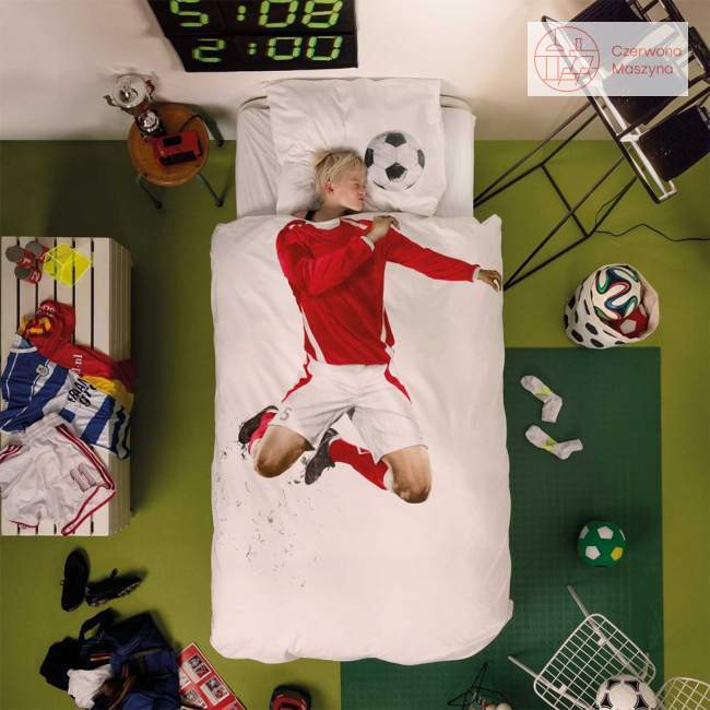 Pościel Snurk Soccer Champ 135 x 200 cm, czerwona