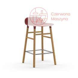 Krzesło barowe Normann Copenhagen Form 65 cm dąb, czerwone