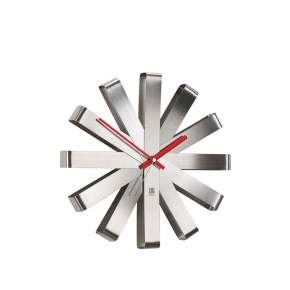 Zegar ścienny Umbra Ribbon Ø 30 cm, metaliczny