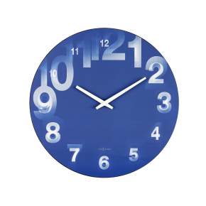 Zegar ścienny NeXtime 3D Ø 39 cm, niebieski